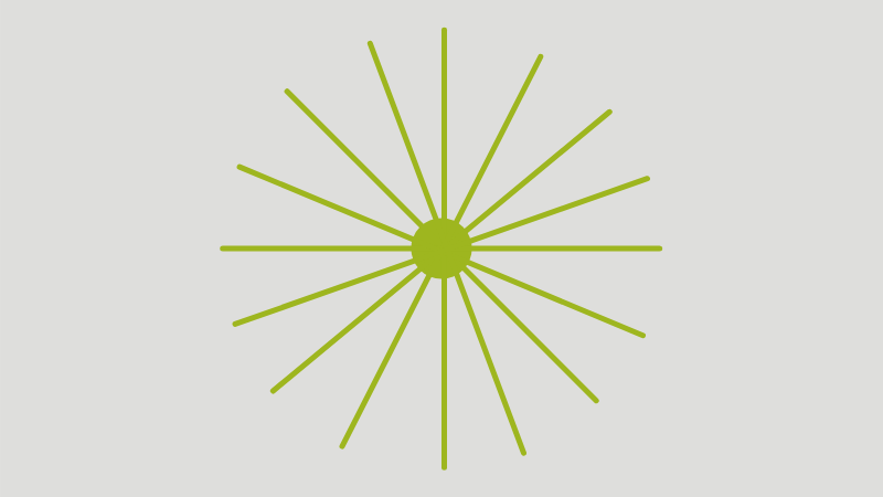 circle with lines coming out from the center