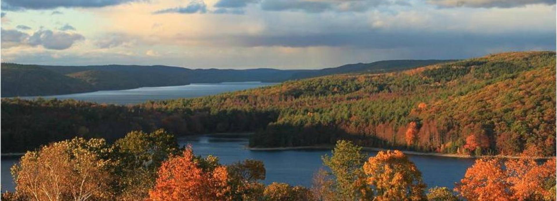 Aerial image of the Quabbin Reservoir
