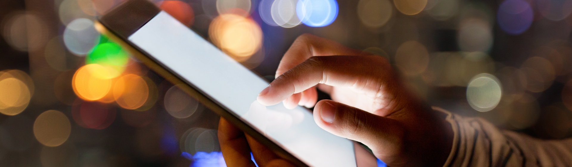 Person using tablet.