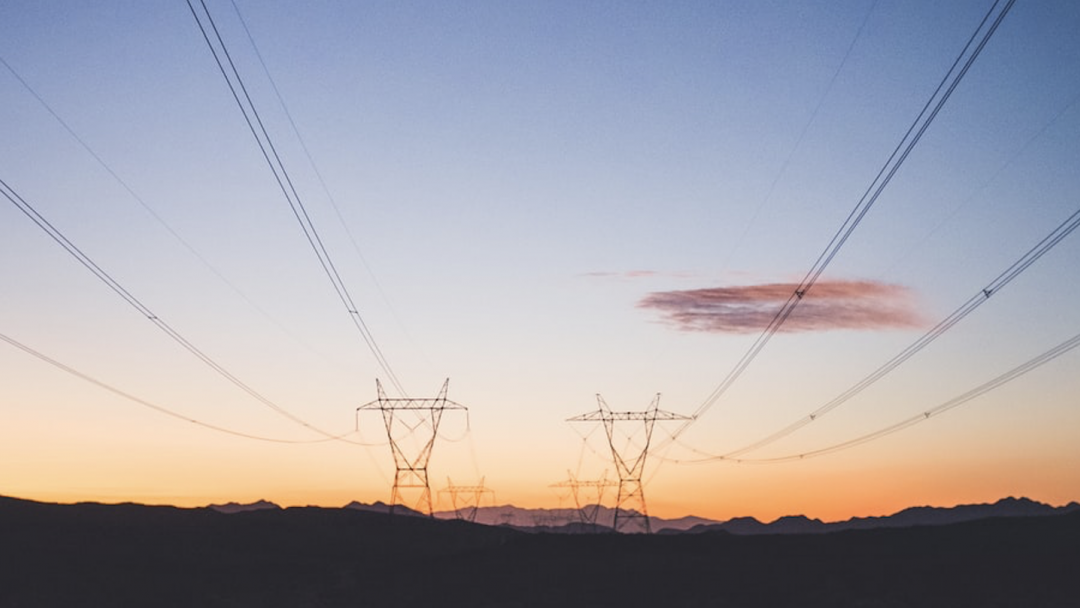 Powerlines at sunset 