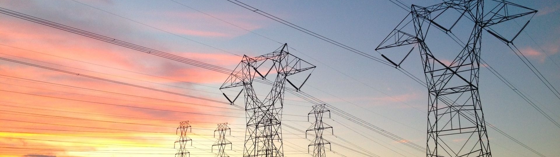 Hydro lines at sunset