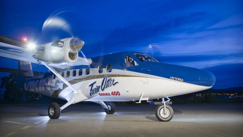 Twin Otter airplane on runway