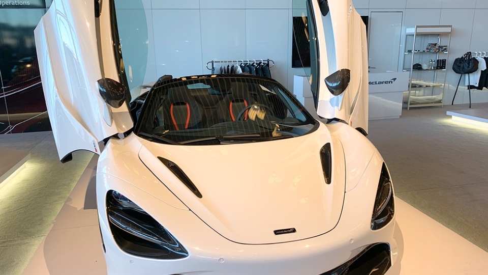 White sports car