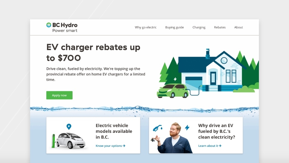 BC Hydro website screenshot