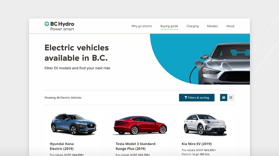BC Hydro website screenshot