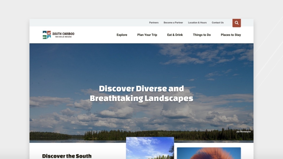 South Cariboo Tourism Website Homepage 