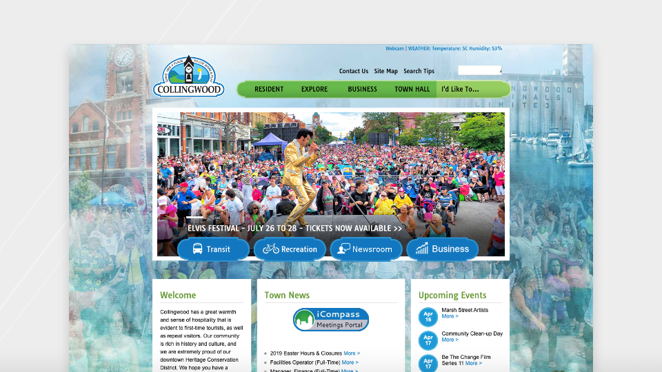 Old Collingwood website homepage