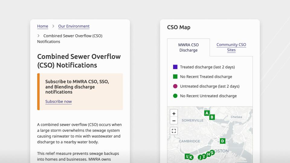 Combined sewer overflow (CSO) notification map
