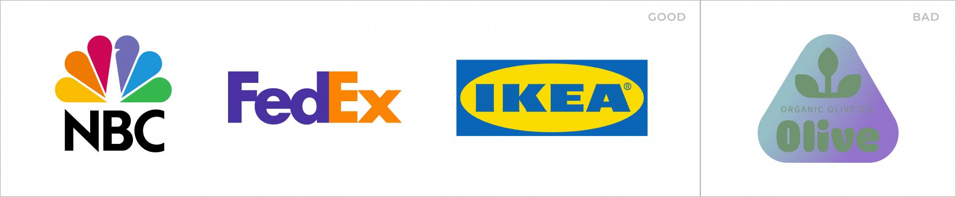 Logo examples demonstrating use of colour