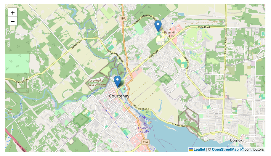City of Courtenay's Municipal Election Voting Locations Map
